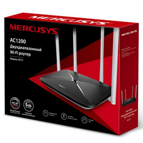 Беспроводной маршрутизатор mercusys ac12, чёрный 5