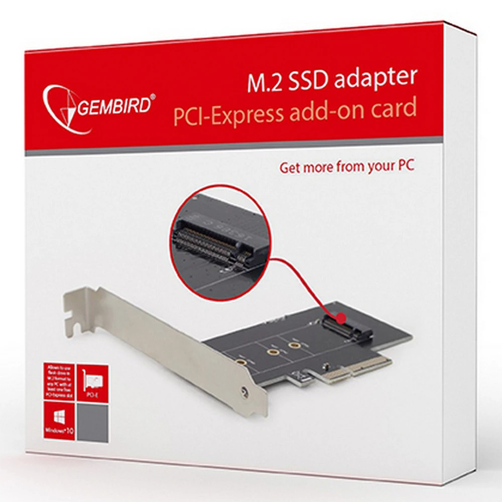 Placă de extensie gembird pex-m2-01, gri 3