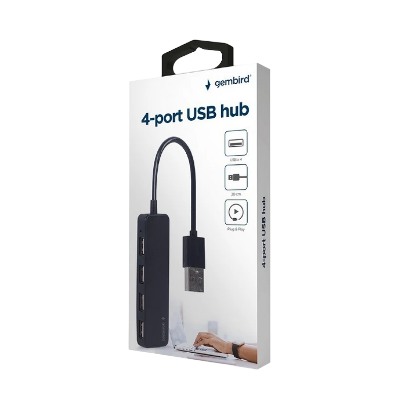 Usb-концентратор gembird uhb-u2p4-06, чёрный 2
