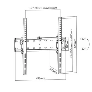 Suport înclinat pe perete gembird wm-55t-02, negru Thumbnail 2