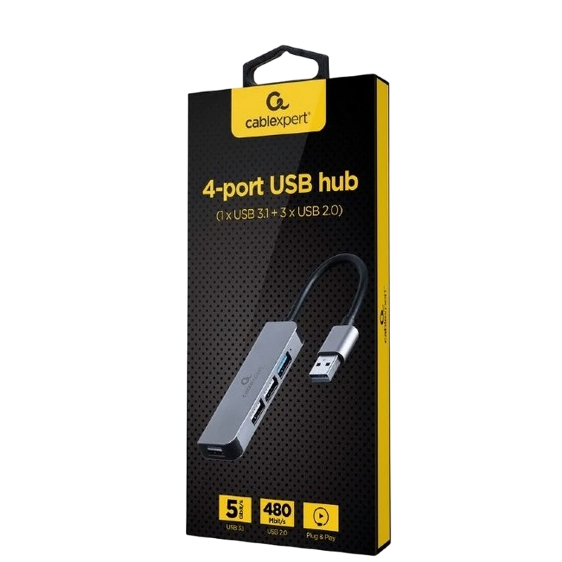 Usb-концентратор gembird uhb-u3p1u2p3-01, серебристый 3