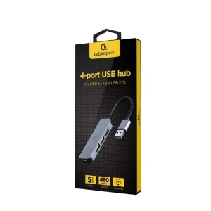 Usb-концентратор gembird uhb-u3p1u2p3-01, серебристый Thumbnail 2