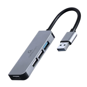 Usb-концентратор gembird uhb-u3p1u2p3-01, серебристый