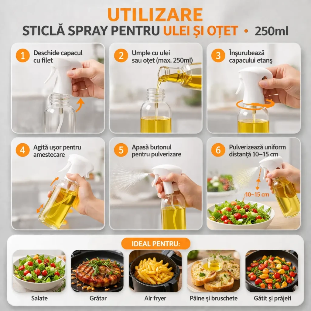 Sticlă spray pentru ulei și oțet, 250ml (s217--10) 4
