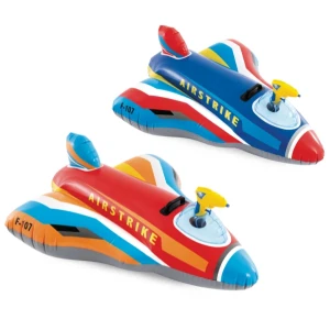 Intex plută-saltea gonflabilă “avion de vânătoare cu pistol de apă” cu mâner, 112х91 cm, până la 40 kg, 3+, 2 culori