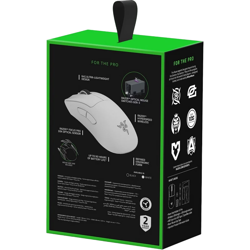Mouse wireless razer deathadder v3 pro, alb 7