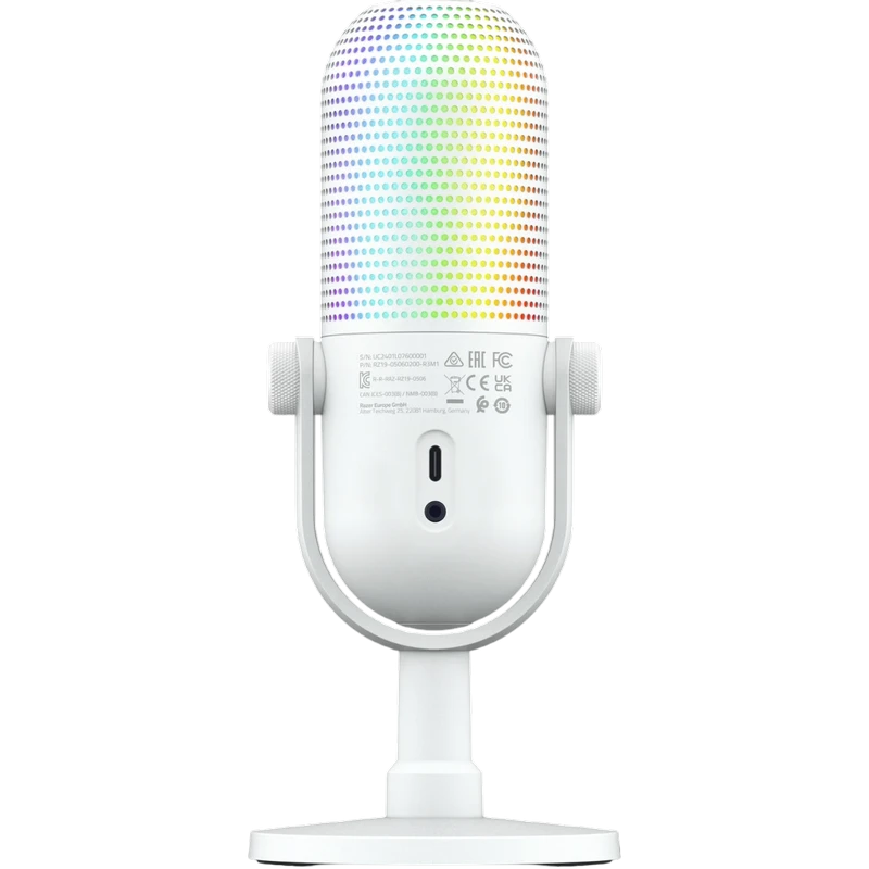 Игровой микрофон razer seiren v3 chroma, проводной аналоговый, белый 7