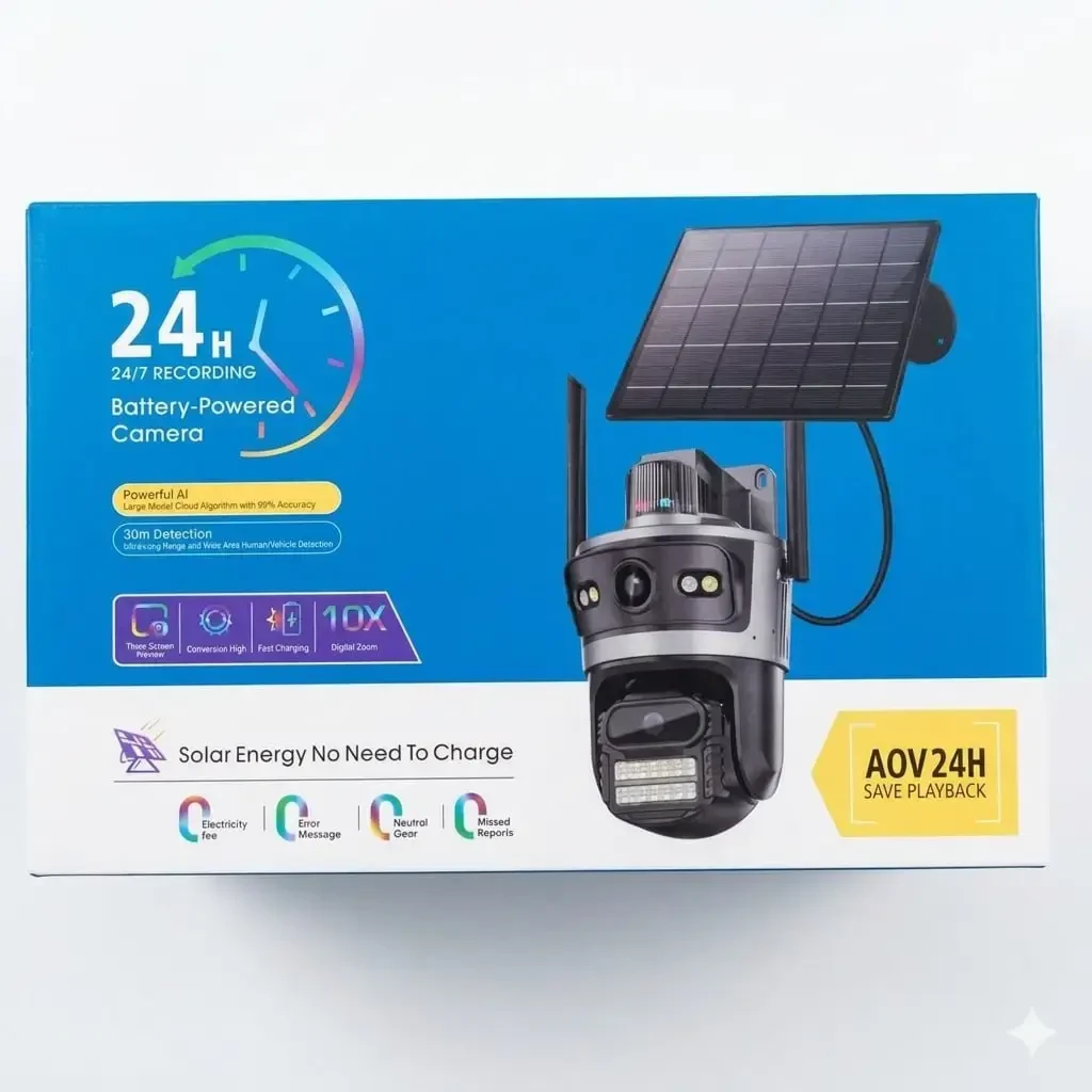 Солнечная ptz камера dual lens 4mp 4g eu с солнечной панелью 9.2 вт и аккумулятором 15600mah icsee ik-tq11-aov 4g 5