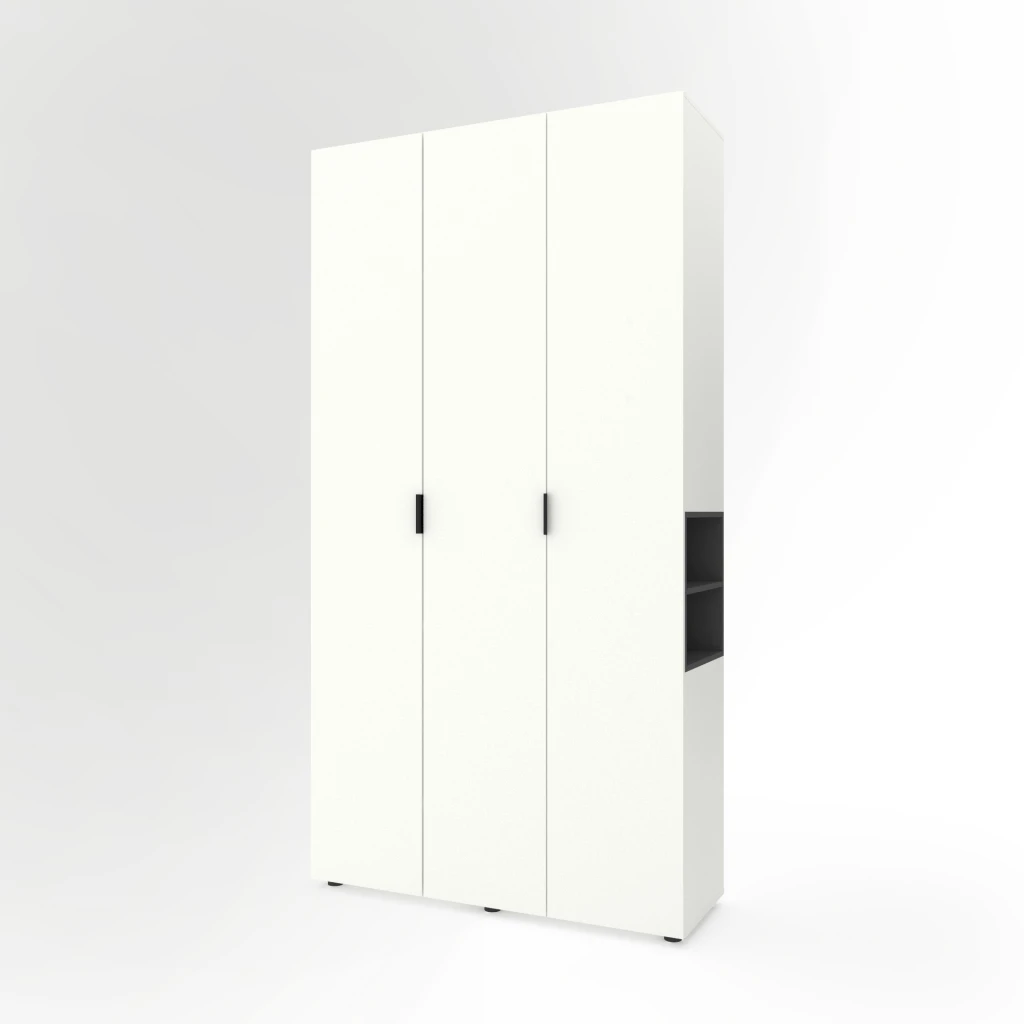 Dulap cu usi batante nex home a015r, 1200x420x2300 mm, white snow-anthracite 2