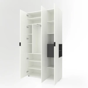 Шкаф с распашными дверями nex home a015r, 1200x420x2300 мм, white snow-anthracite