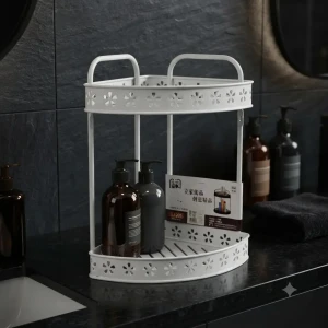Двухъярусная угловая полка 31*23*37cm, чёрно-белое ge2211