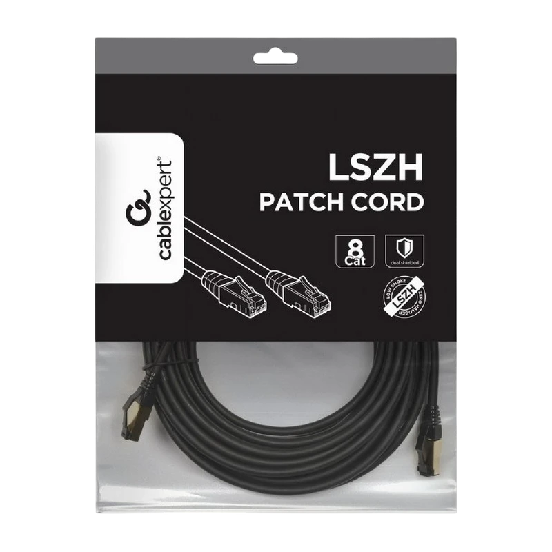 Patch cord cablexpert pp8-lszhcu-bk-7.5m, cat8 s/ftp, 7,5m, negru 2