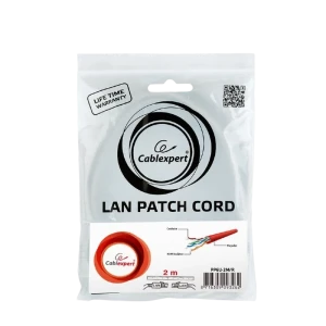 Patch cord cablexpert pp6u-2m/r, cat6 utp, 2m, roșu Thumbnail 2