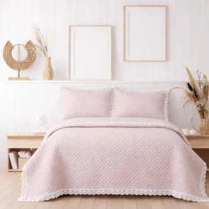 Cuvertura cu dantela 220/240 cm + 2 fețe 50/70 cm