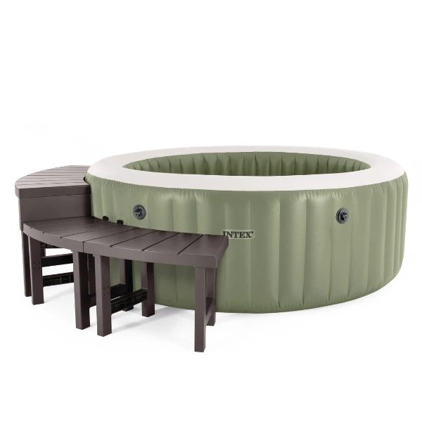 Intex jacuzzi spa gonflabil “bubble massage” 196х71 cm, 795l, 4 persoane, oliv 15