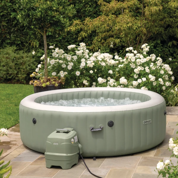 Intex jacuzzi spa gonflabil “bubble massage” 196х71 cm, 795l, 4 persoane, oliv 3