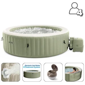 Intex jacuzzi spa gonflabil “bubble massage” 196х71 cm, 795l, 4 persoane, oliv
