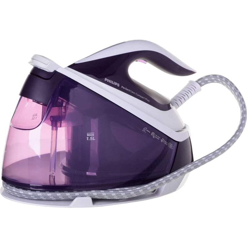 Fier de călcat cu generator de abur philips perfectcare compact plus gc7933/30, 2400w, violet 10