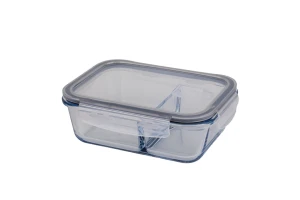 Vas dreptunghiular compartimentat pentru depozitare 19,8 cm x 14,8 cm (1040 cc) cu capac din plastic, borart Thumbnail 2