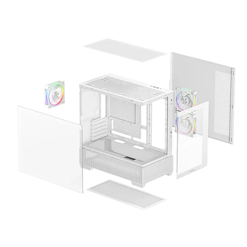 Компьютерный корпус deepcool cg380 3f wh, mini-tower, без блока питания, белый 5