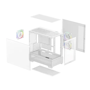 Компьютерный корпус deepcool cg380 3f wh, mini-tower, без блока питания, белый Thumbnail 5