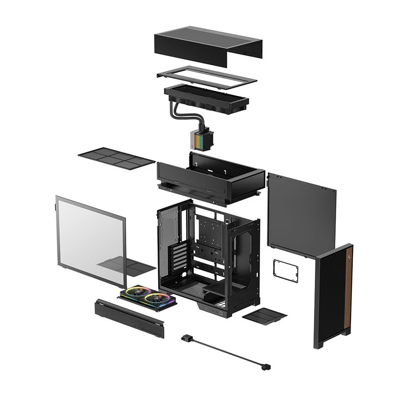Компьютерный корпус deepcool cl6600, midi-tower, без блока питания, чёрный 3
