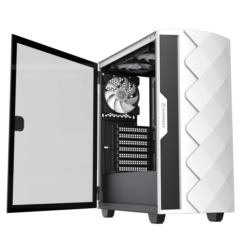Компьютерный корпус gamemax diamond cp wt, midi-tower, без блока питания, белый 9