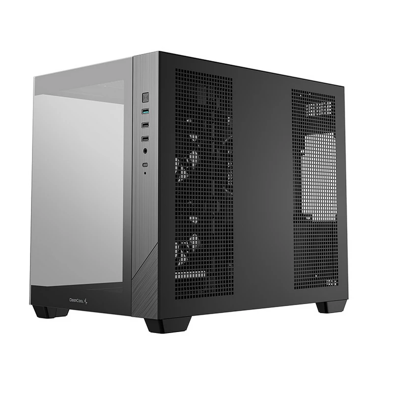 Компьютерный корпус deepcool cg330 3f, midi-tower, без блока питания, чёрный 11