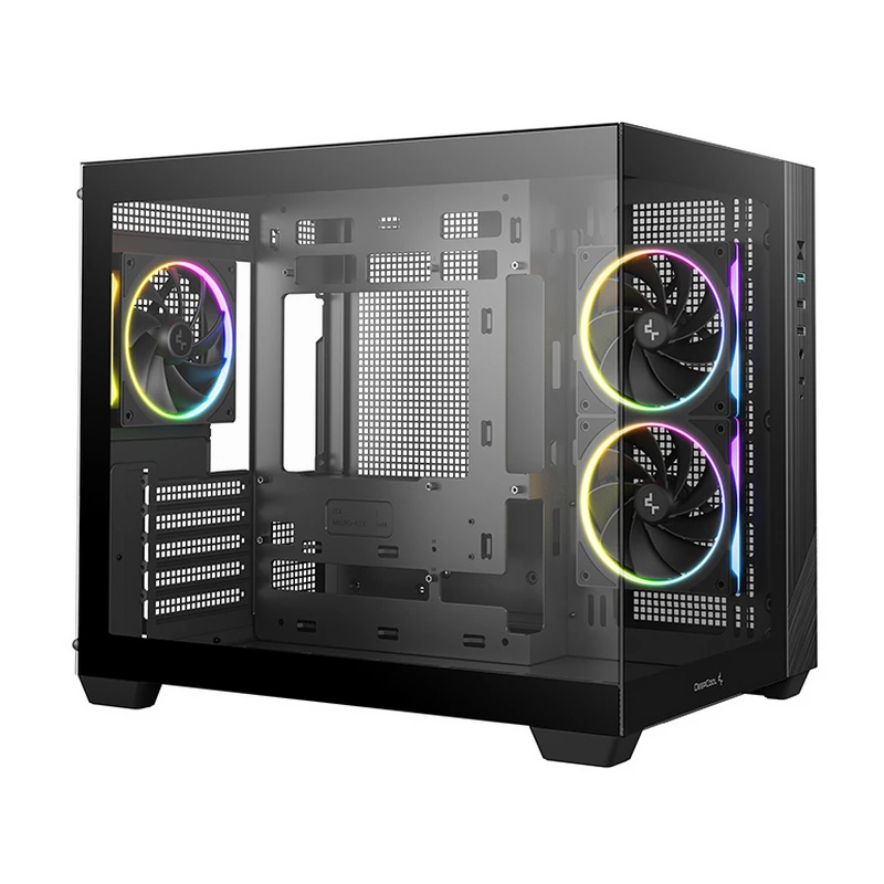 Компьютерный корпус deepcool cg330 3f, midi-tower, без блока питания, чёрный 9