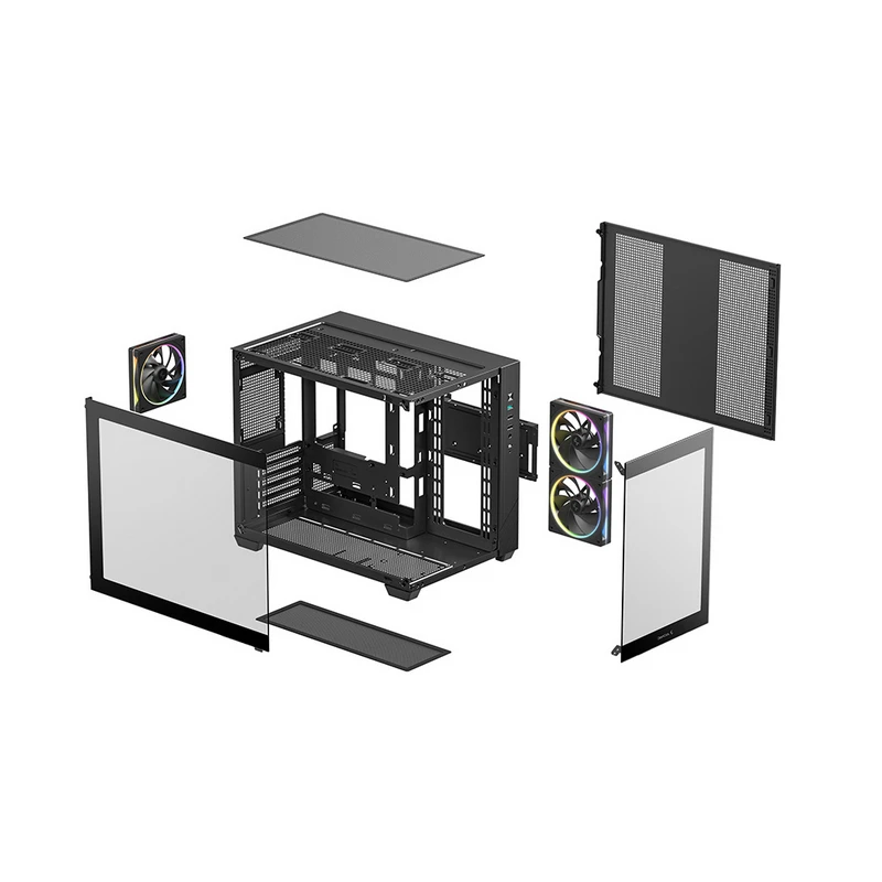 Компьютерный корпус deepcool cg330 3f, midi-tower, без блока питания, чёрный 8