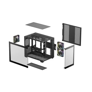 Компьютерный корпус deepcool cg330 3f, midi-tower, без блока питания, чёрный Thumbnail 8