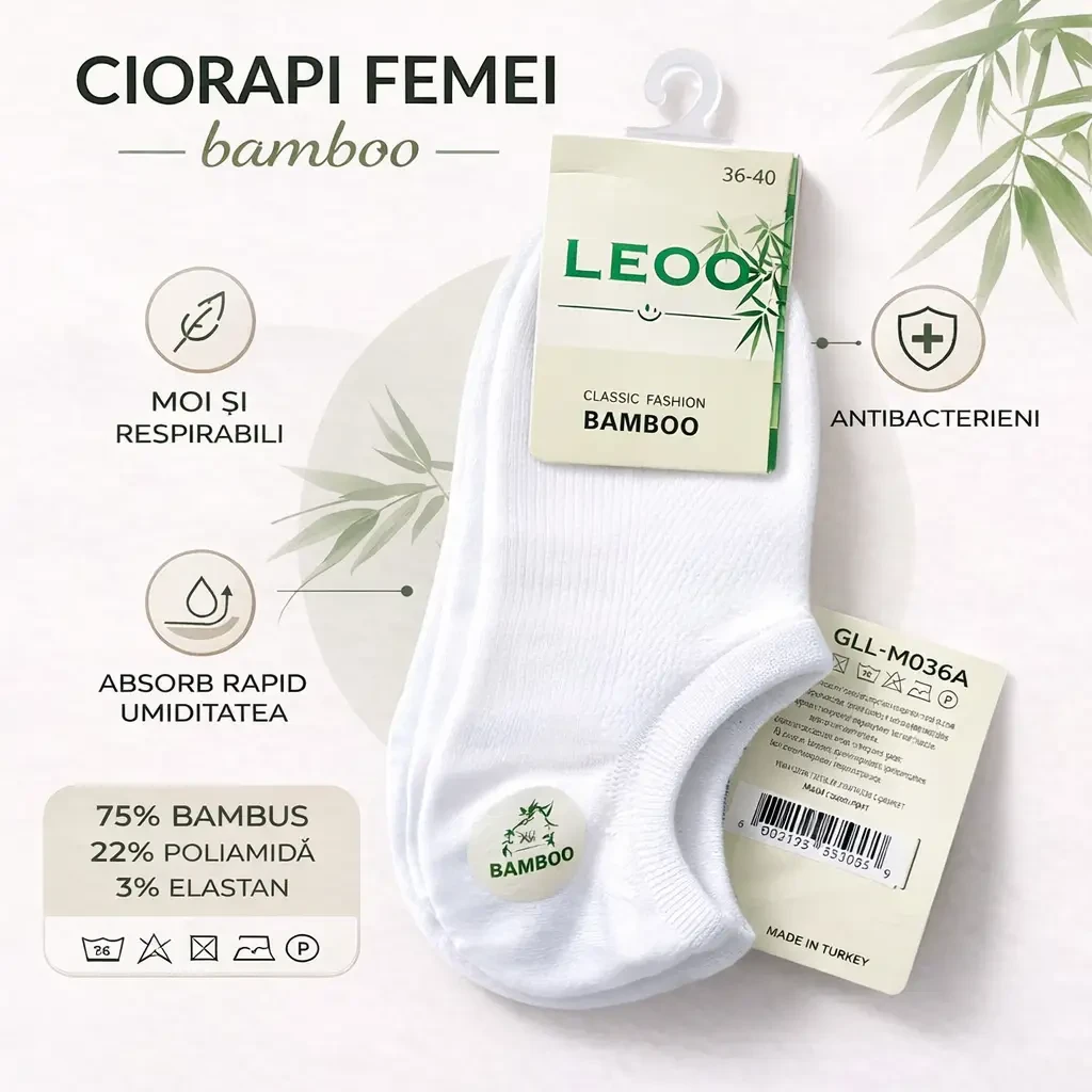 Șosete sport albe pentru femei, 35-40 (gll-m036a) 2
