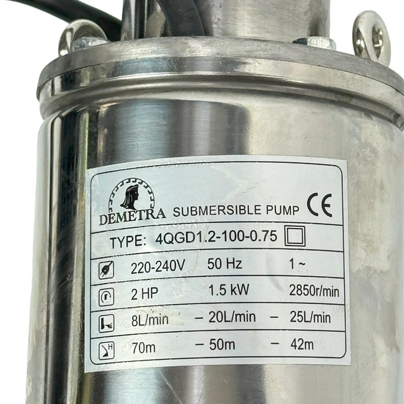 Pompă submersibilă demetra 4qgd1.2-100-0.75 2