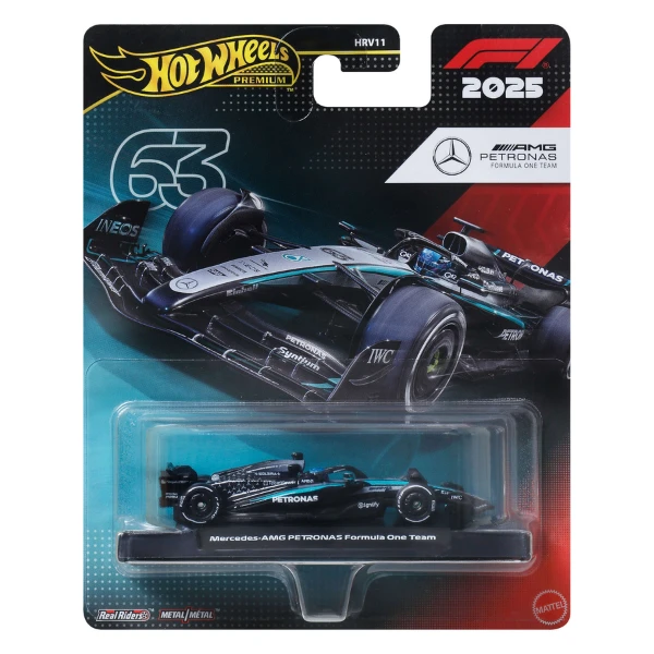 Hot wheels 1:64 mașinuță de colecție "formula 1: mercedes-benz #63" 3