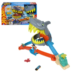 Set de joacă hot wheels: plaja "mușcătura rechinului"