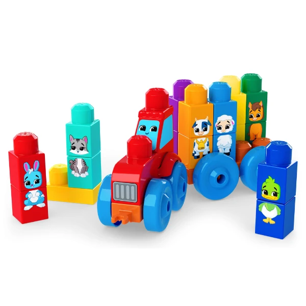 Set de construcție educativ „tractor cu animale” pentru copii mici 2