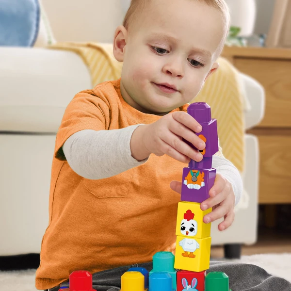 Set de construcție educativ „tractor cu animale” pentru copii mici 7