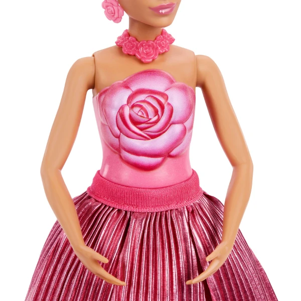 Păpușa barbie petal pop cu aromă de trandafir roșu 7