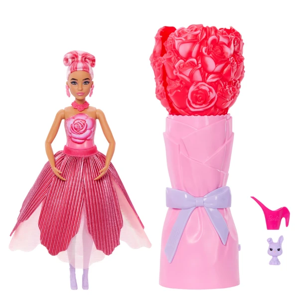 Păpușa barbie petal pop cu aromă de trandafir roșu 2