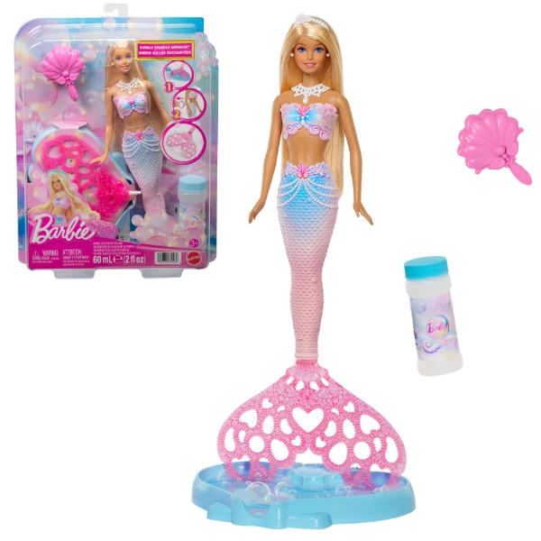 Păpușă barbie "sirenă strălucitoare”, cu funcție de făcut baloane de săpun 2