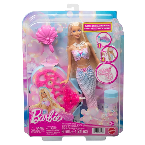 Păpușă barbie "sirenă strălucitoare”, cu funcție de făcut baloane de săpun 3