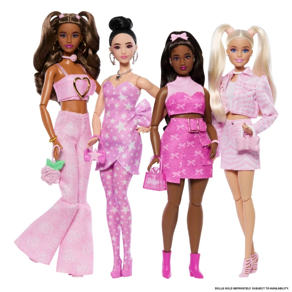 Păpușa barbie "fashionistă în costum denim roz" 9