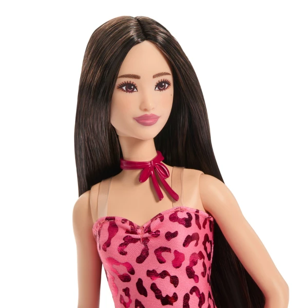 Păpușa barbie "fashionista în rochie roz cu imprimeu leopard" 6