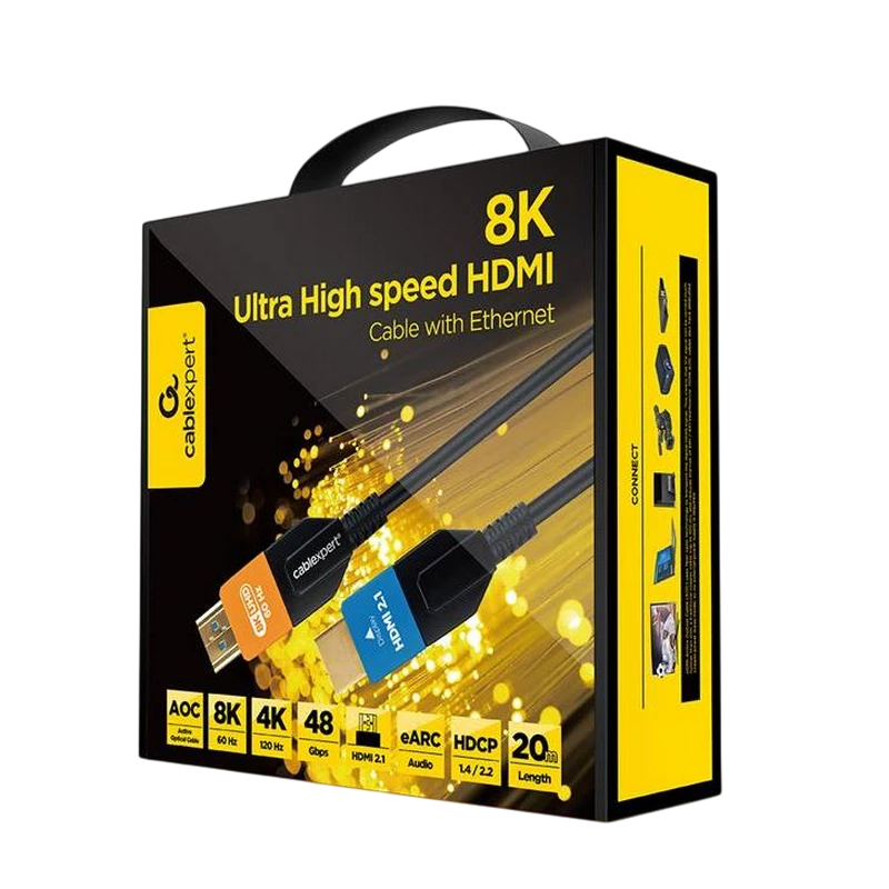 Cablu video cablexpert cc-hdmi8k-aoc-20m, hdmi - hdmi, 20m, negru 2
