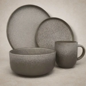 S211--5. set veselă, ceramică, granit, 16 buc, pj-s16347
