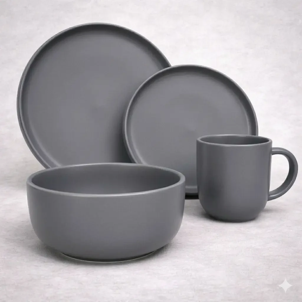 Set de veselă, ceramică, m-30, gri, 16 piese s211--17 2