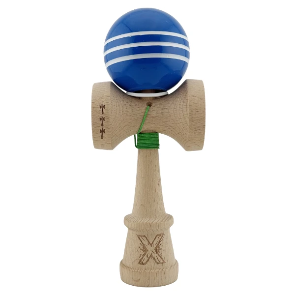 "kendama flippy x original", profesională, rulment metalic, ața 62/65 cm, ultra aderent, cupe mari, king size 7.5 х 6 х 18 cm, albastru-alb 3