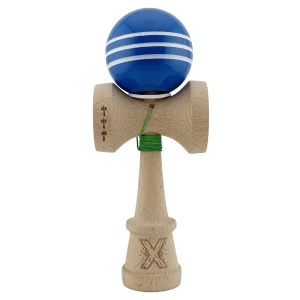"kendama flippy x original", profesională, rulment metalic, ața 62/65 cm, ultra aderent, cupe mari, king size 7.5 х 6 х 18 cm, albastru-alb Thumbnail 3