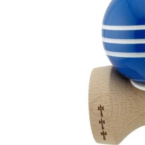 "kendama flippy x original", profesională, rulment metalic, ața 62/65 cm, ultra aderent, cupe mari, king size 7.5 х 6 х 18 cm, albastru-alb Thumbnail 10