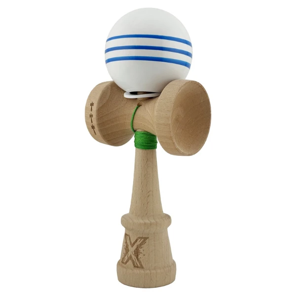 "kendama flippy x original", profesională, rulment metalic, ața 62/65 cm, ultra aderent, cupe mari, king size 7.5 х 6 х 18 cm, alb-albastru 9